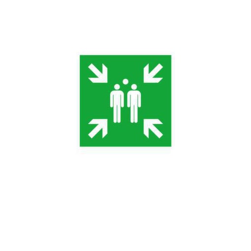 Fluchtwegschild,Sammelstelle,Wandschild,Alu,reflektierend,HxB 420x420mm