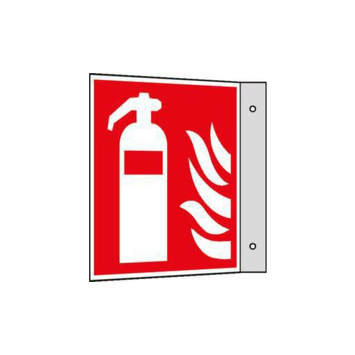 Brandschutzschild, Feuerlöscher, Fahnenschild, Alu, langnachleuchtend