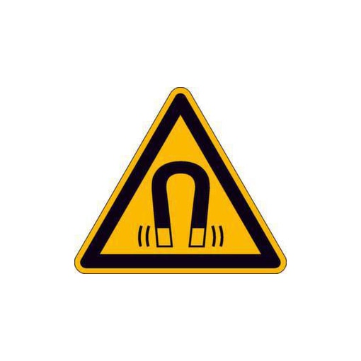 Warnschild, Warnung v. magnetischem Feld, Aufkleber, Folie, HxB 50x50mm