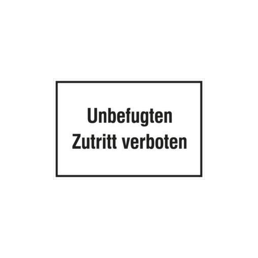 Türschild, Unbefugten Zutritt verboten, Alu, HxB 200x300mm