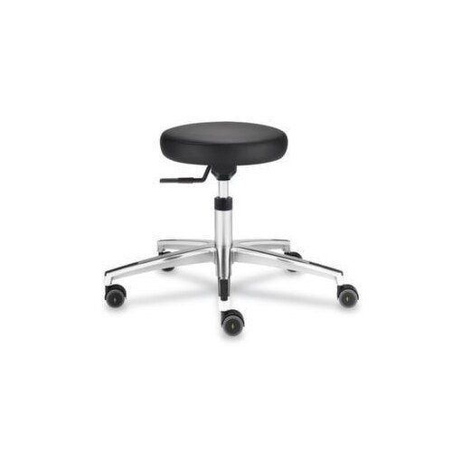 ESD-Hocker,Sitz H 450-620mm,Sitz Kunstleder schwarz,Gestell Alu,Rollen