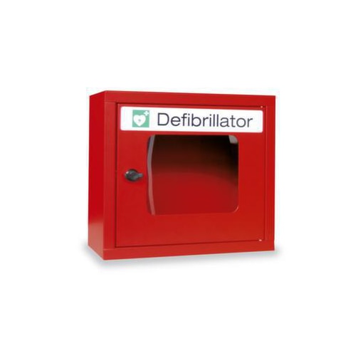 Defibrillator-Wandschrank, leer, HxBxT 400x400x220mm, Drehriegel, Stahl