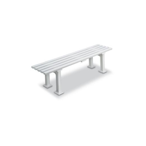 Parkbank,HxBxT 415x1500x370mm,5 Latten,PVC-Leisten-Sitz weiß,Sitz H 415mm