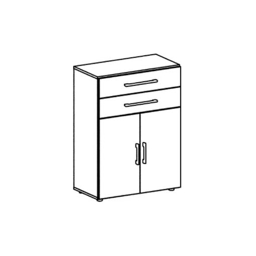 Kombischrank,HxBxT 1100x800x420mm,2 OH,m. Doppel-Flügeltür,2 Schubladen