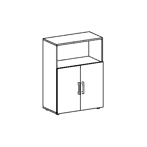 Kombischrank,HxBxT 1100x800x420mm,3 OH,m. Doppel-Flügeltür,1offene Fächer