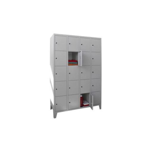 Schließfachschrank,RAL7035,HxBxT 1850x1200x500mm,4x5 Fächer,Fach B 300mm