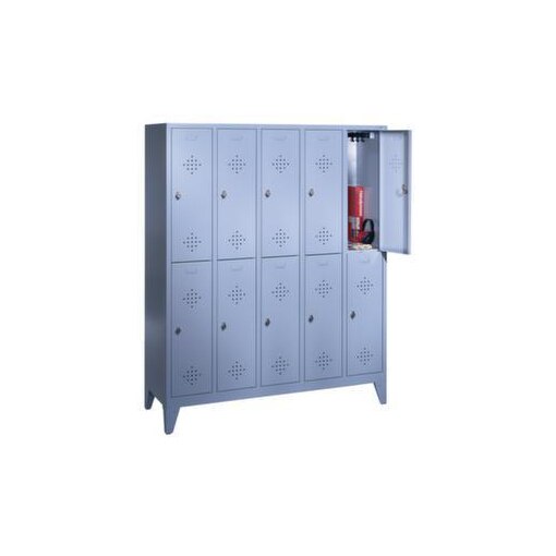 Abteilschrank,RAL7035,HxBxT 1850x1480x500mm,5x2 Abt.,Abt. B 300mm