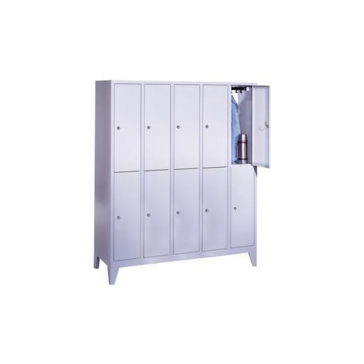 Abteilschrank,RAL7035,HxBxT 1850x1480x500mm,5x2 Abt.,Abt. B 300mm