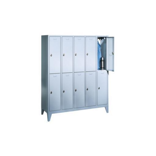 Abteilschrank,RAL7035,HxBxT 1850x1480x500mm,5x2 Abt.,Abt. B 300mm