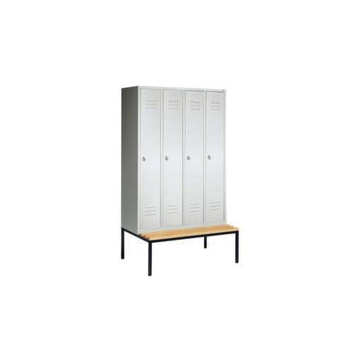 Sitzbankschrank,RAL7035,HxBxT 2090x1600x500mm,4 Abt.,Abt. B 400mm