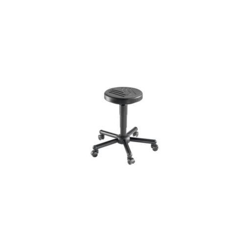 Hocker, Sitz H 440-570mm, Sitz schwarz, Gestell RAL9005, Rollen