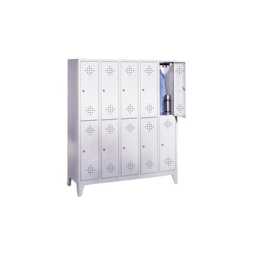 Abteilschrank,RAL7035,HxBxT 1850x1480x500mm,5x2 Abt.,Abt. B 300mm