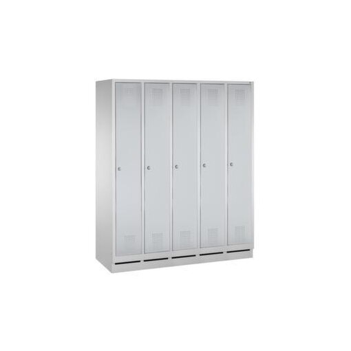 Abteilschrank,RAL7035,HxBxT 1800x1480x500mm,5 Abt.,Abt. B 300mm