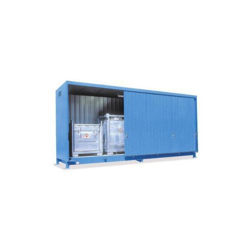 Gefahrstoff-Regalcontainer,max. 6xKTC/IBC,stehend,HxBxT 2245x6940x1530mm