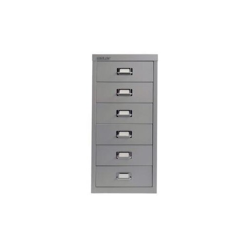 Schubladenschrank, HxBxT 590x278x380mm, 6 Schublade(n), Korpus silber