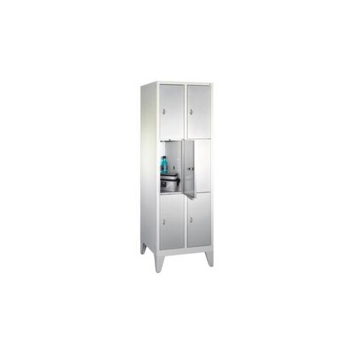 Schließfachschrank,RAL7035,HxBxT 1850x610x500mm,2x3 Fächer,Fach B 300mm