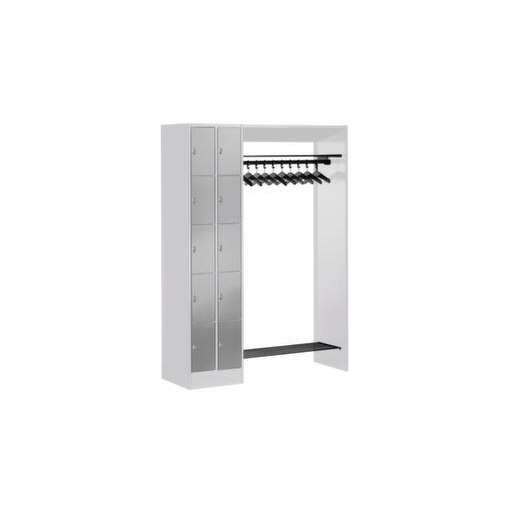 Schließfach-Garderobe,HxBxT 1950x1410x480mm,Korpus RAL7021,Front RAL7016