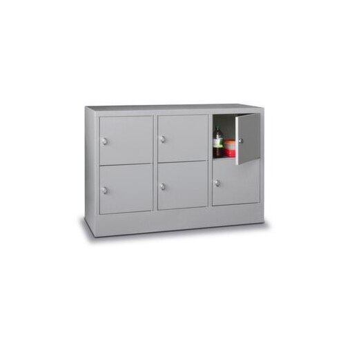 Schließfachschrank,RAL7035,HxBxT 855x1200x500mm,3x2 Fächer,Fach B 400mm