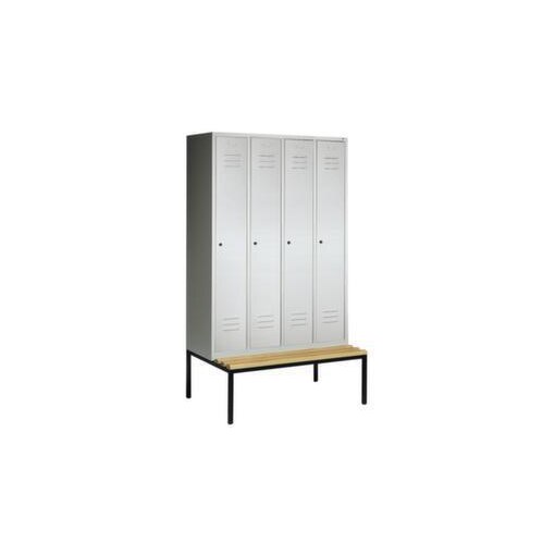 Sitzbankschrank,RAL7035,HxBxT 2090x1600x500mm,4 Abt.,Abt. B 400mm