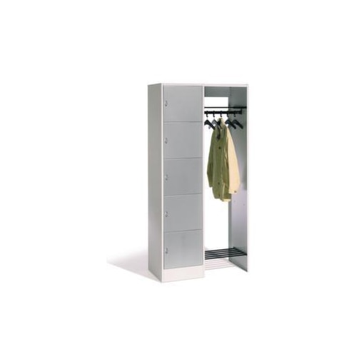 Schließfach-Garderobe,HxBxT 1950x960x480mm,Korpus RAL7035,Front RAL7016