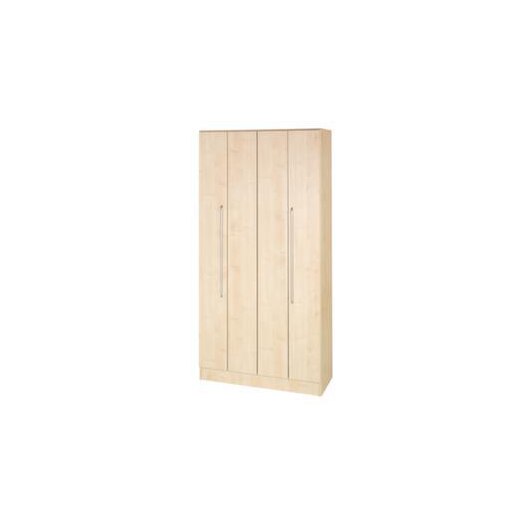 Büro-Falttürenschrank,HxBxT 2004x1000x420mm,4xHolzboden,5 OH,Korpus Ahorn