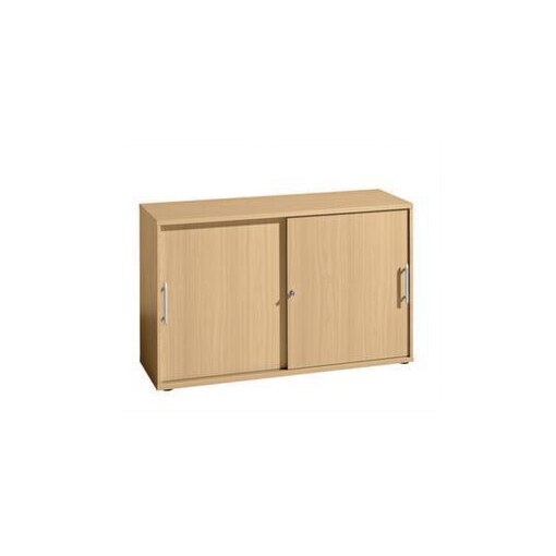 Schiebetürenschrank, HxBxT 748x1200x400mm, 1xHolzboden, 2 OH, Nut-Griff