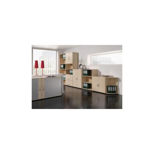 Büroregal, HxBxT 2160x800x420mm, 3 OH Regal/2 OH Schrank, 1 HR-Auszüge