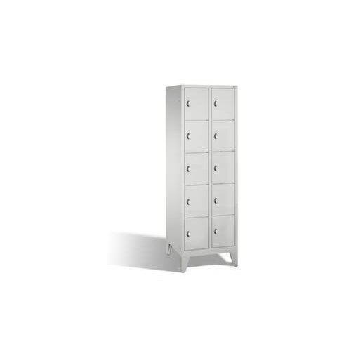 Schließfachschrank,RAL7035,HxBxT 1850x610x500mm,2x5 Fächer,Fach B 300mm