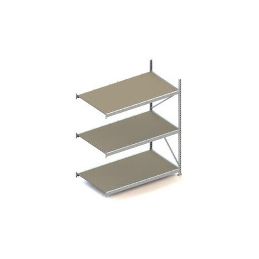 Weitspannregal,Anbaufeld,HxBxT 2200x1851x1050mm,Fachl. 600kg,3xHolzboden