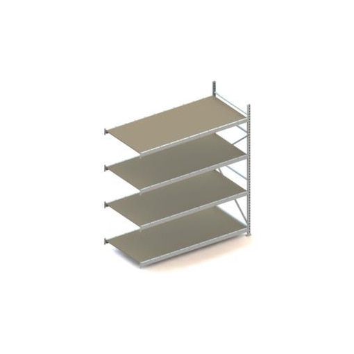 Weitspannregal,Anbaufeld,HxBxT 2500x2251x1050mm,Fachl. 600kg,4xHolzboden
