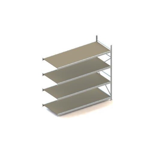 Weitspannregal,Anbaufeld,HxBxT 2500x2651x1050mm,Fachl. 490kg,4xHolzboden