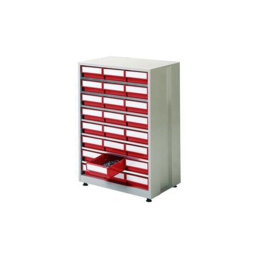 Lagermagazin, HxBxT 870x605x410mm, 24 Schublade(n), Schubladen rot