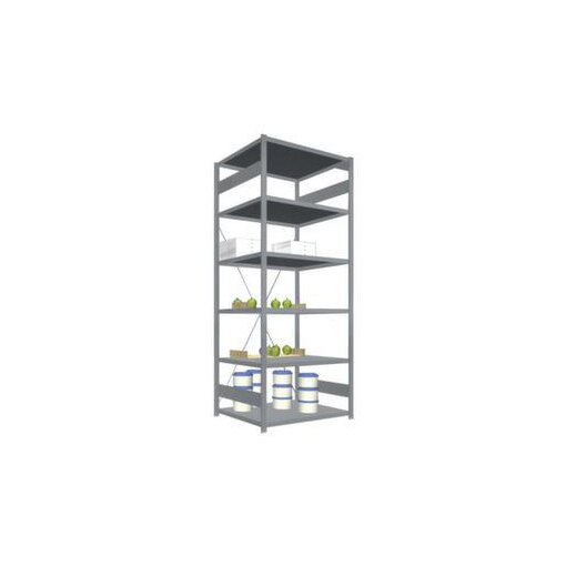 Edelstahlregal, Grundfeld, HxBxT 2500x1060x835mm, Fachl. 200kg