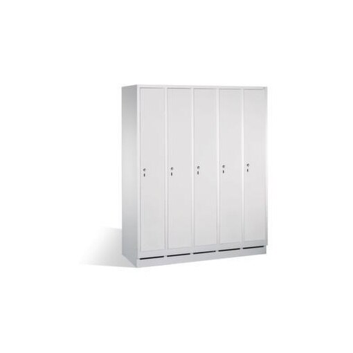 Abteilschrank,RAL7035,HxBxT 1800x1480x500mm,5 Abt.,Abt. B 300mm