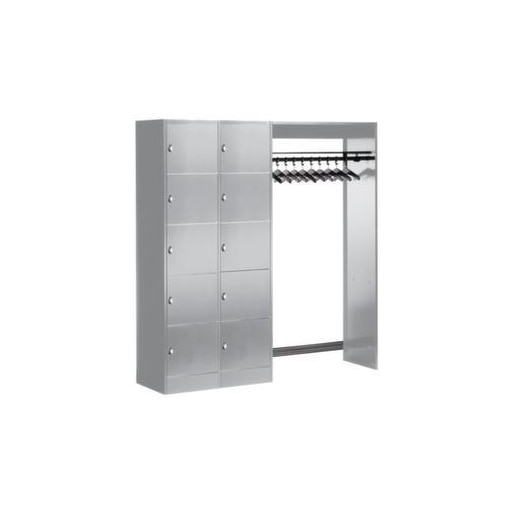 Schließfach-Garderobe,HxBxT 1950x1850x480mm,Korpus RAL7021,Front RAL7016