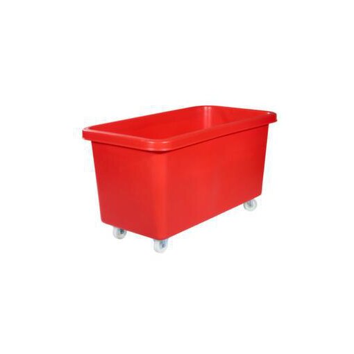 Rechteckbehälter, HxBxT 737x1308x699mm, 450l, PE, rot, Wände geschlossen