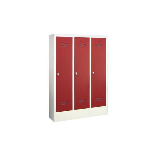 Abteilschrank f. Kinder,HxBxT 1300x780x300mm,3 Abt.,RAL7035,Front RAL3000