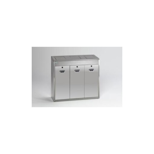 Wertstoffsammelstation, 3x48l, HxBxT 920x1000x430mm, Deckel Edelstahl