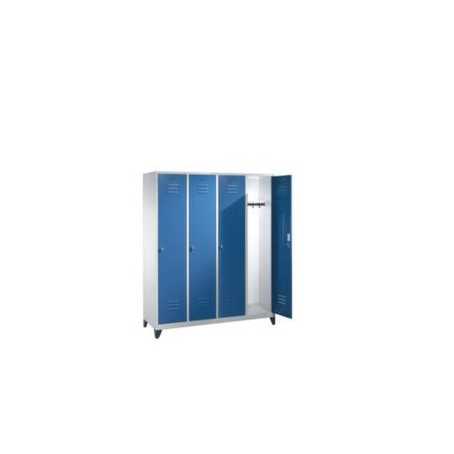 Garderobenschrank,RAL7035/RAL5023,HxBxT 1950x1590x500mm,4 Abt.