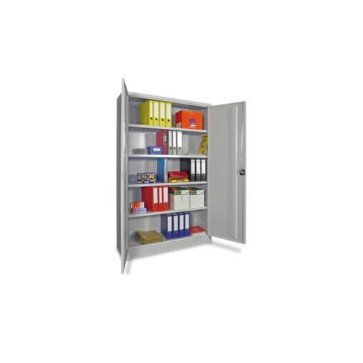 Großraum-Flügeltürenschrank,RAL7035,HxBxT 1950x1200x600mm,4xStahlboden