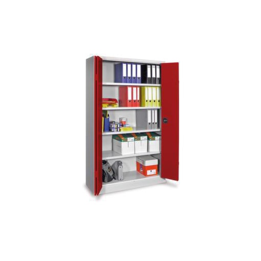 Büro-Falttürenschrank, HxBxT 1950x1200x500mm, 4xStahlboden, 5 OH