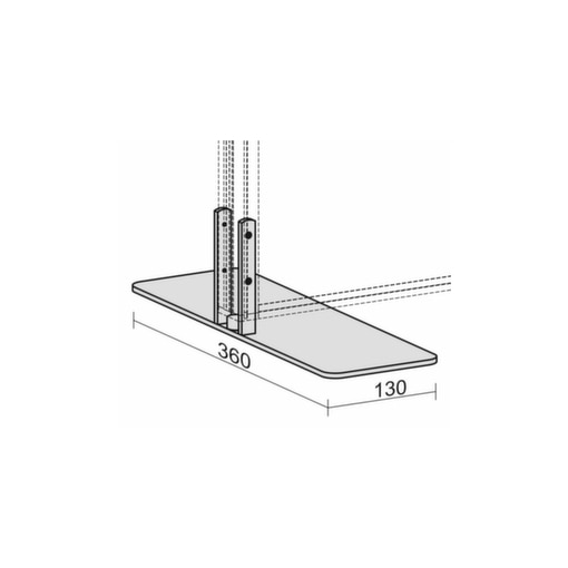 Standfuß, m. Höhenausgleich, f. Büro-Trennwand