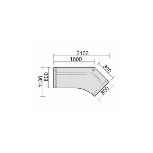 Höhenverstellbarer Winkel-Schreibtisch, HxBxT 680-820x2166x1130mm