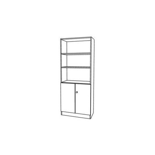 Kombischrank,HxBxT 2004x800x420mm,4xHolzboden,5 OH,Korpus weiß,Front weiß