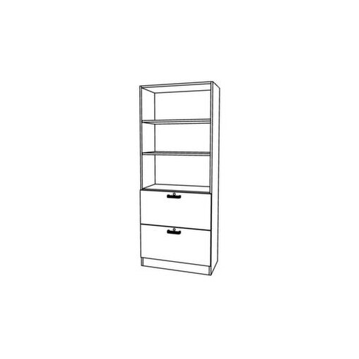 Hängeregistraturschrank,HxBxT 2004x800x420mm,2 HR-Auszüge,Korpus weiß