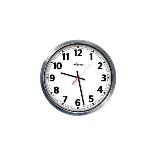Wanduhr, Quarz, arabische Zahlen, Ziffernblatt weiß, Ø 500mm, Gehäuse Alu