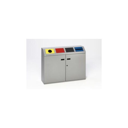 Wertstoffsammelstation,4x50l,HxBxT 910x1150x325mm,Innenbehälter Stahl