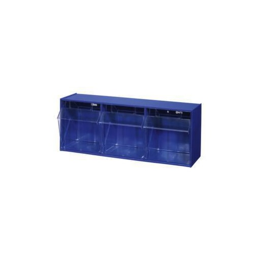 Klappkastenmagazin, HxBxT 240x600x200mm, 3 Kästen, Gehäuse blau