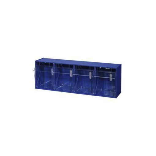 Klappkastenmagazin, HxBxT 210x600x172mm, 4 Kästen, Gehäuse blau