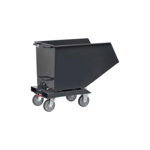 Kippwagen, öldicht, HxLxB 1072x1374x730mm, 0, 45m³, Tragl. 750kg, RAL7016